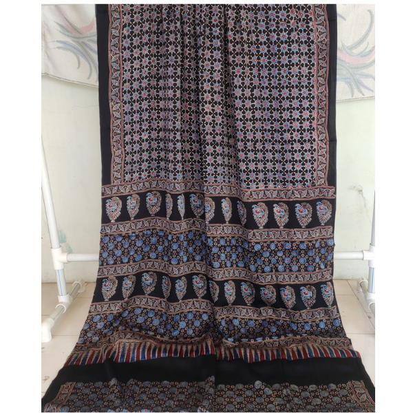 Ajrakh Block print Saree 